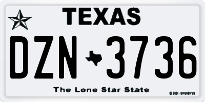 TX license plate DZN3736