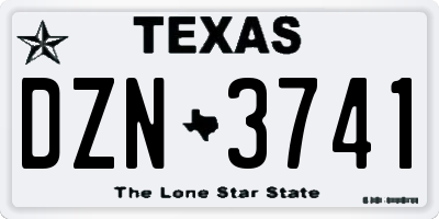 TX license plate DZN3741