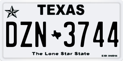 TX license plate DZN3744