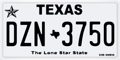 TX license plate DZN3750