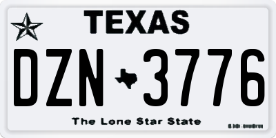 TX license plate DZN3776