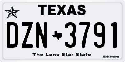 TX license plate DZN3791