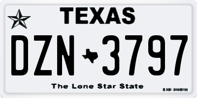 TX license plate DZN3797