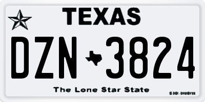 TX license plate DZN3824