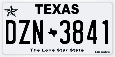 TX license plate DZN3841