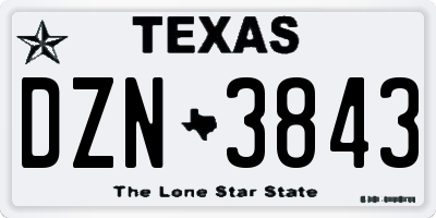 TX license plate DZN3843