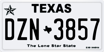 TX license plate DZN3857