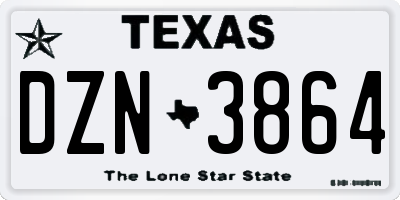 TX license plate DZN3864