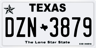 TX license plate DZN3879