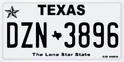 TX license plate DZN3896