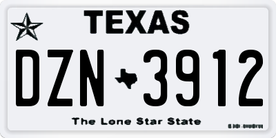 TX license plate DZN3912