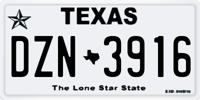 TX license plate DZN3916