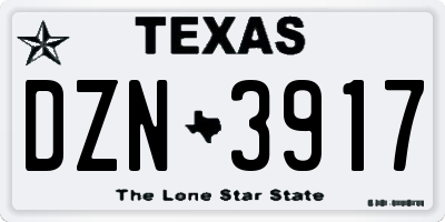 TX license plate DZN3917