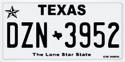 TX license plate DZN3952