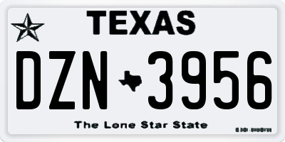 TX license plate DZN3956