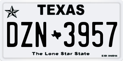 TX license plate DZN3957