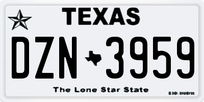 TX license plate DZN3959