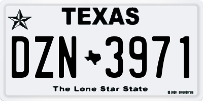 TX license plate DZN3971