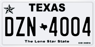 TX license plate DZN4004