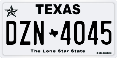TX license plate DZN4045