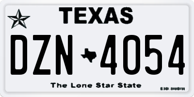 TX license plate DZN4054
