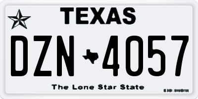 TX license plate DZN4057