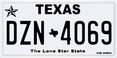 TX license plate DZN4069