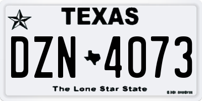 TX license plate DZN4073