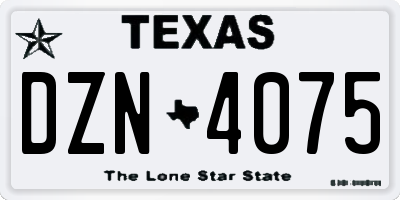 TX license plate DZN4075