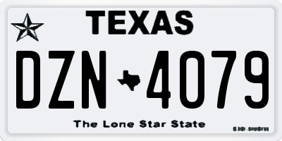 TX license plate DZN4079