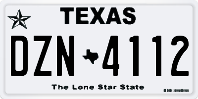 TX license plate DZN4112