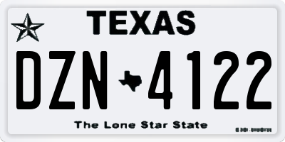 TX license plate DZN4122