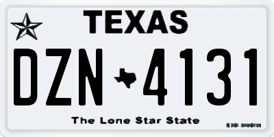 TX license plate DZN4131