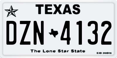 TX license plate DZN4132