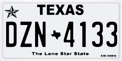 TX license plate DZN4133