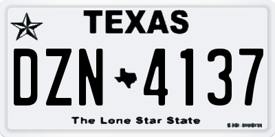 TX license plate DZN4137
