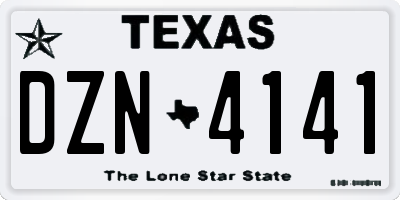 TX license plate DZN4141