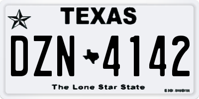 TX license plate DZN4142