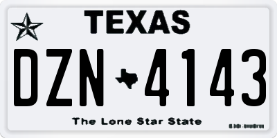 TX license plate DZN4143