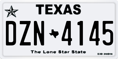 TX license plate DZN4145