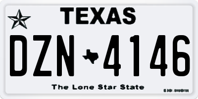 TX license plate DZN4146
