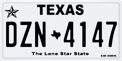 TX license plate DZN4147