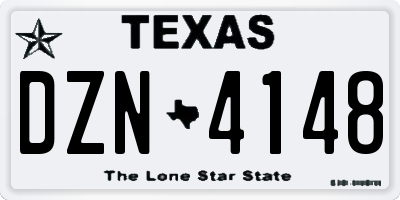 TX license plate DZN4148