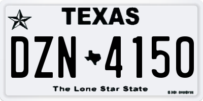 TX license plate DZN4150