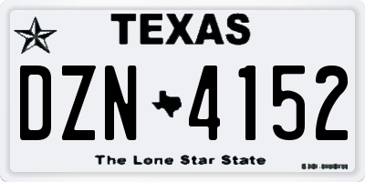 TX license plate DZN4152