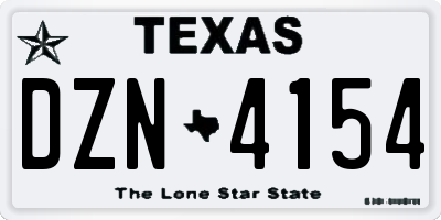 TX license plate DZN4154