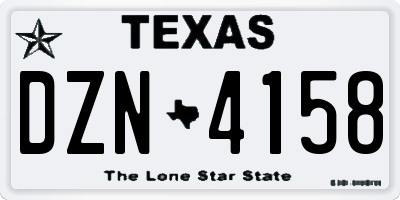 TX license plate DZN4158