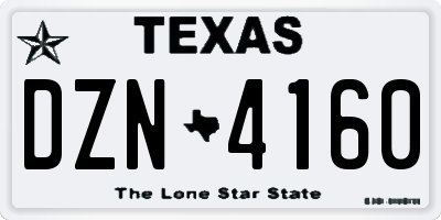 TX license plate DZN4160