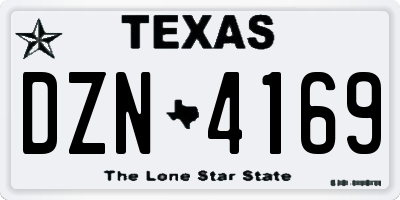 TX license plate DZN4169