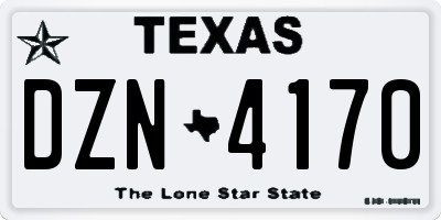 TX license plate DZN4170